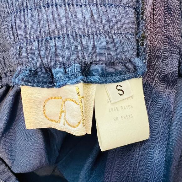 Cache Y2K Harem Pants Embroidered Beaded Waist Loose Fit Indigo - S - Picture 6 of 8